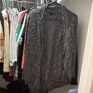Aeropostale Charcoal and Black Open Front Cardigan